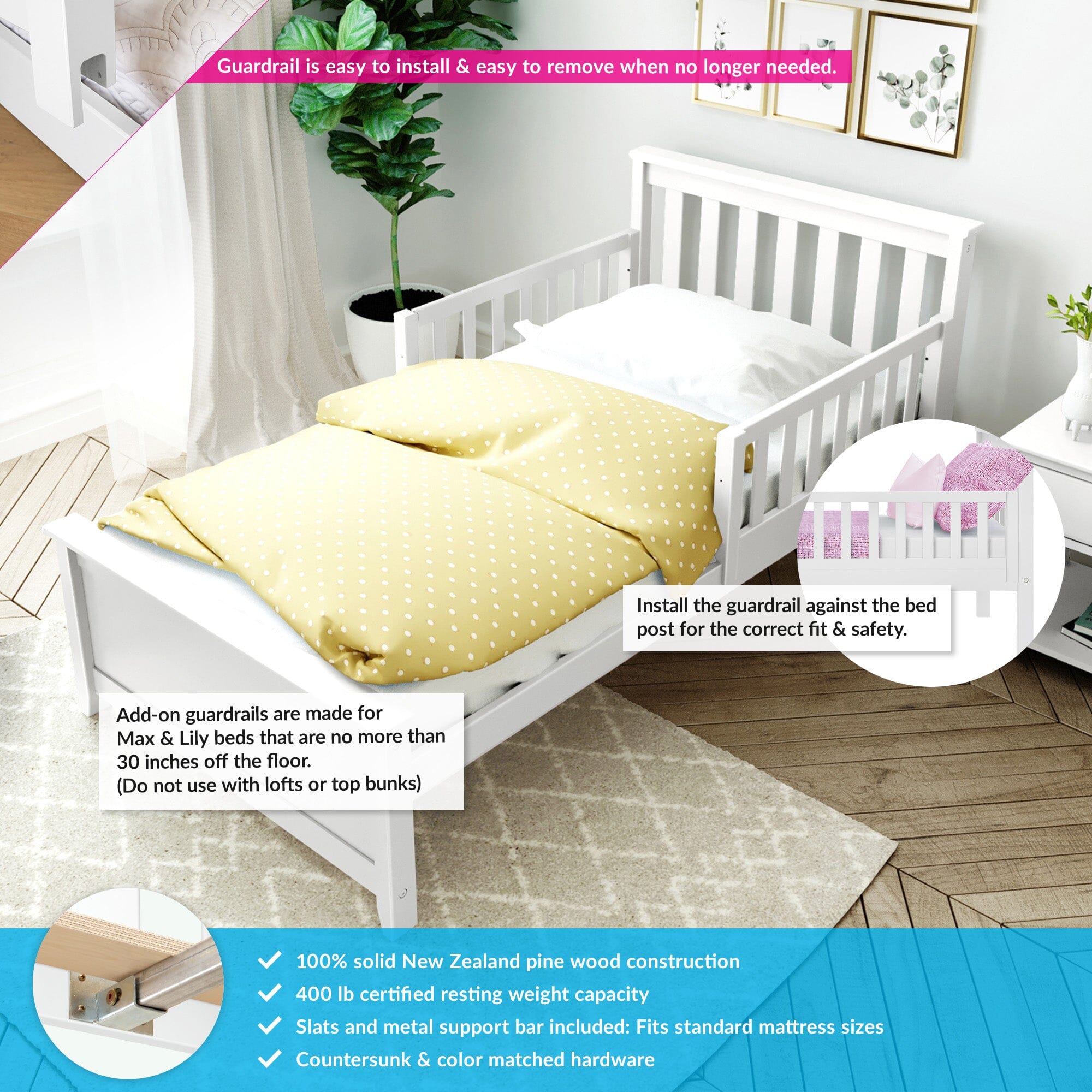 Twin Bed with Guard Rails