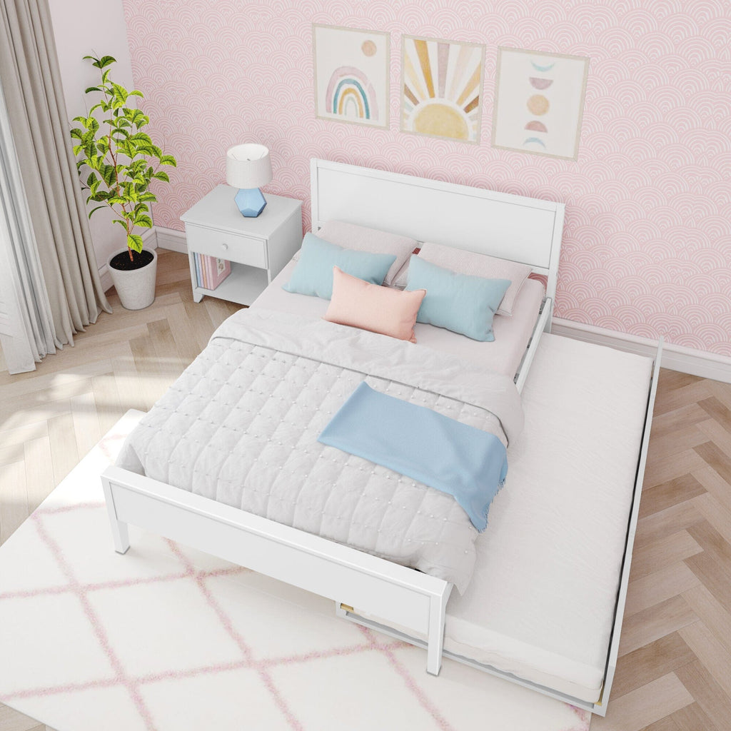 Full Panel Bed With Trundle