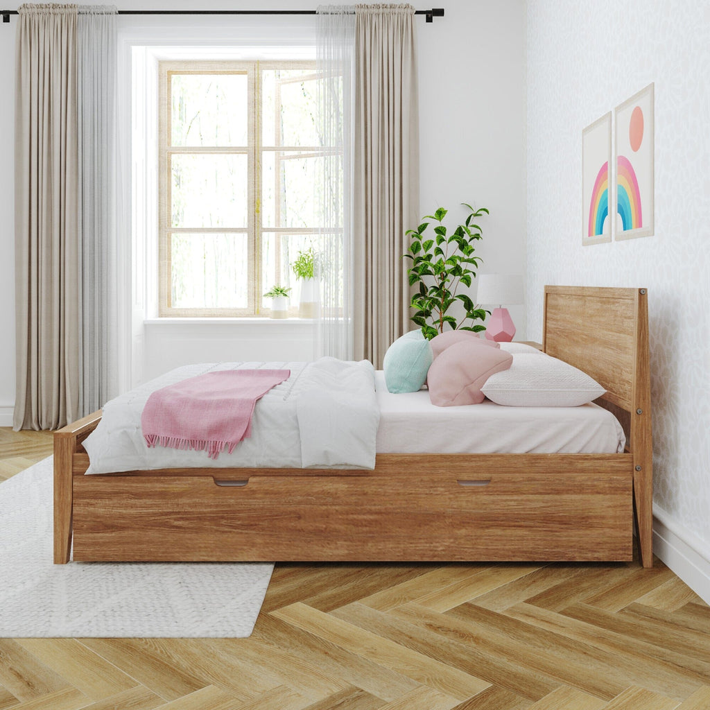Full Panel Bed With Trundle