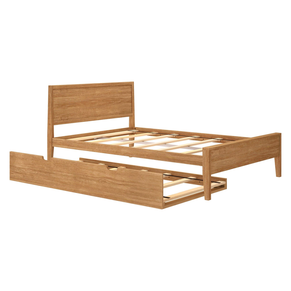 Full Panel Bed With Trundle