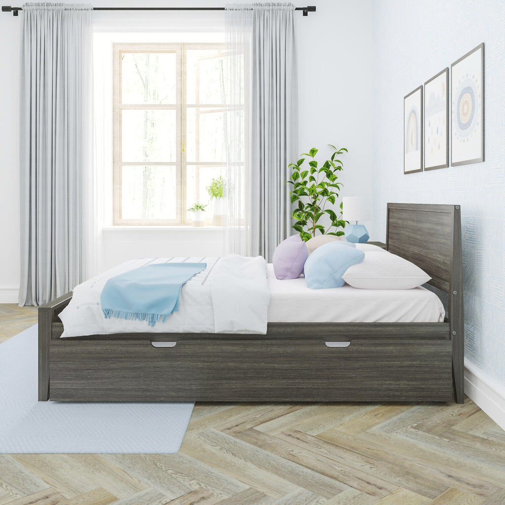 Full Panel Bed With Trundle