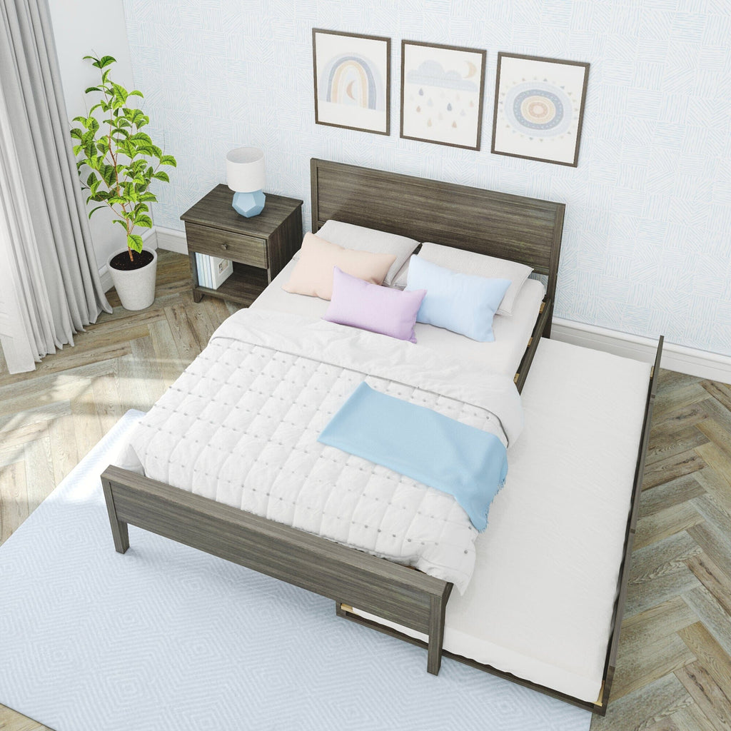 Full Panel Bed With Trundle