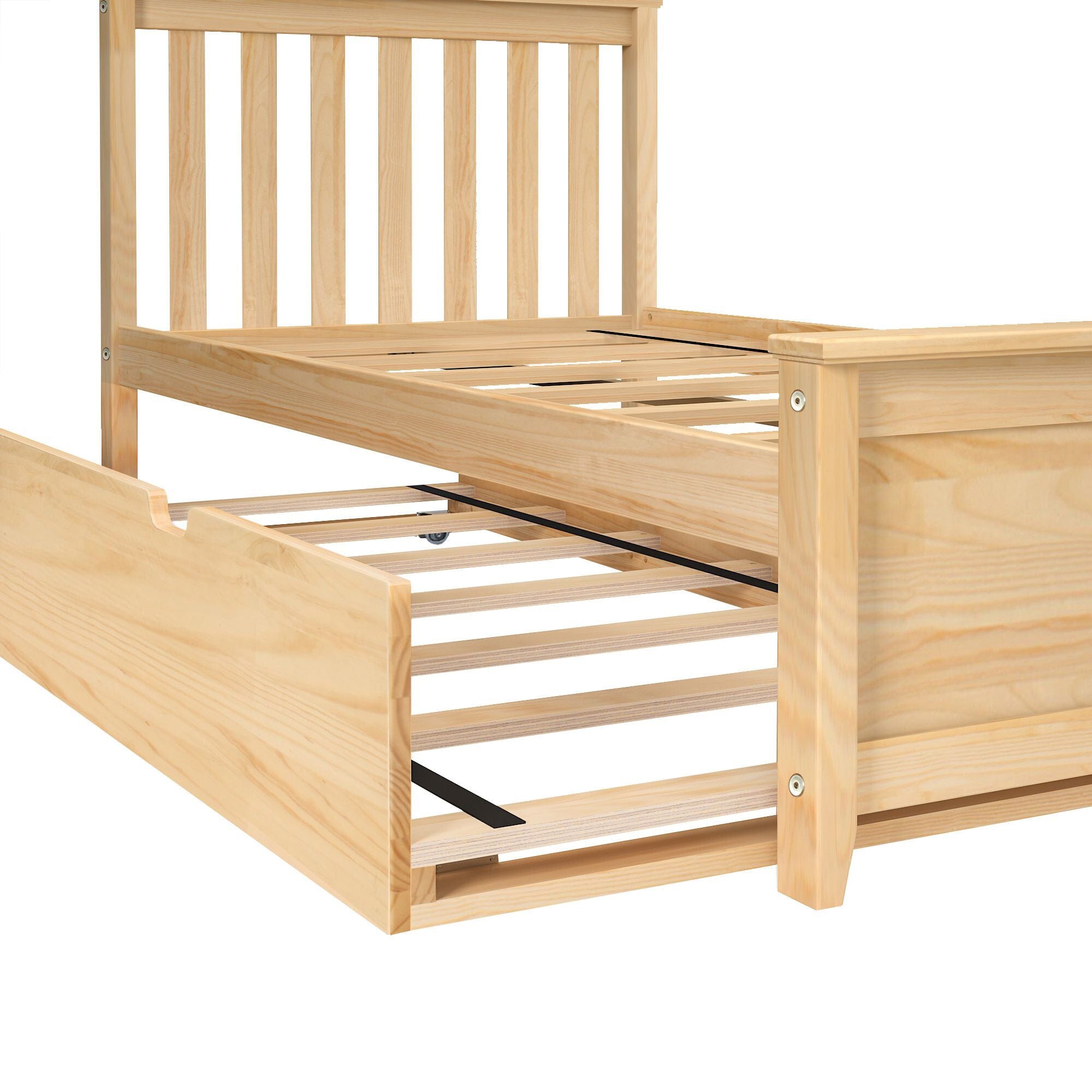 Twin Slatted Bed With Trundle