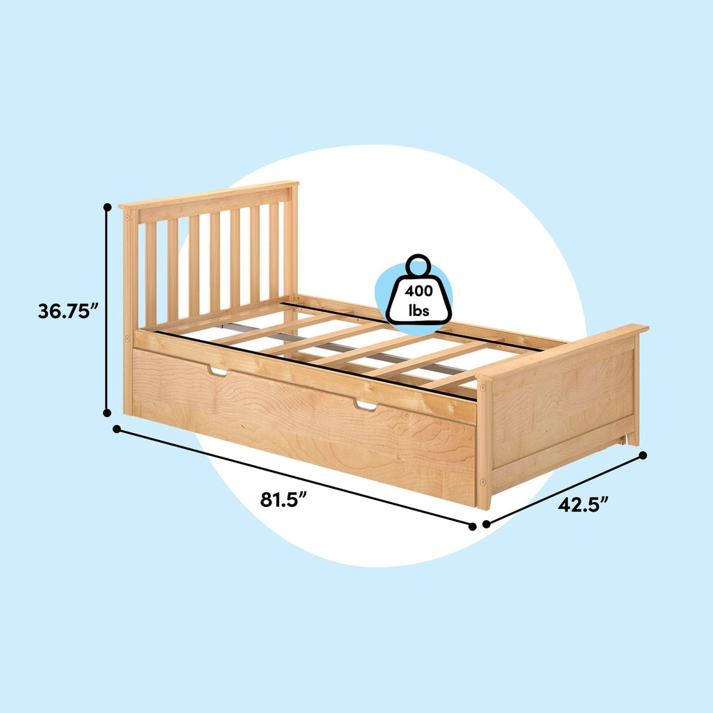 Twin Slatted Bed With Trundle