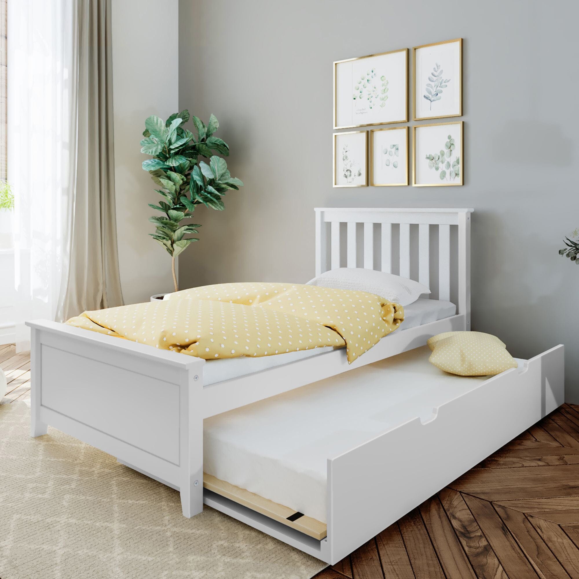 Twin Slatted Bed With Trundle