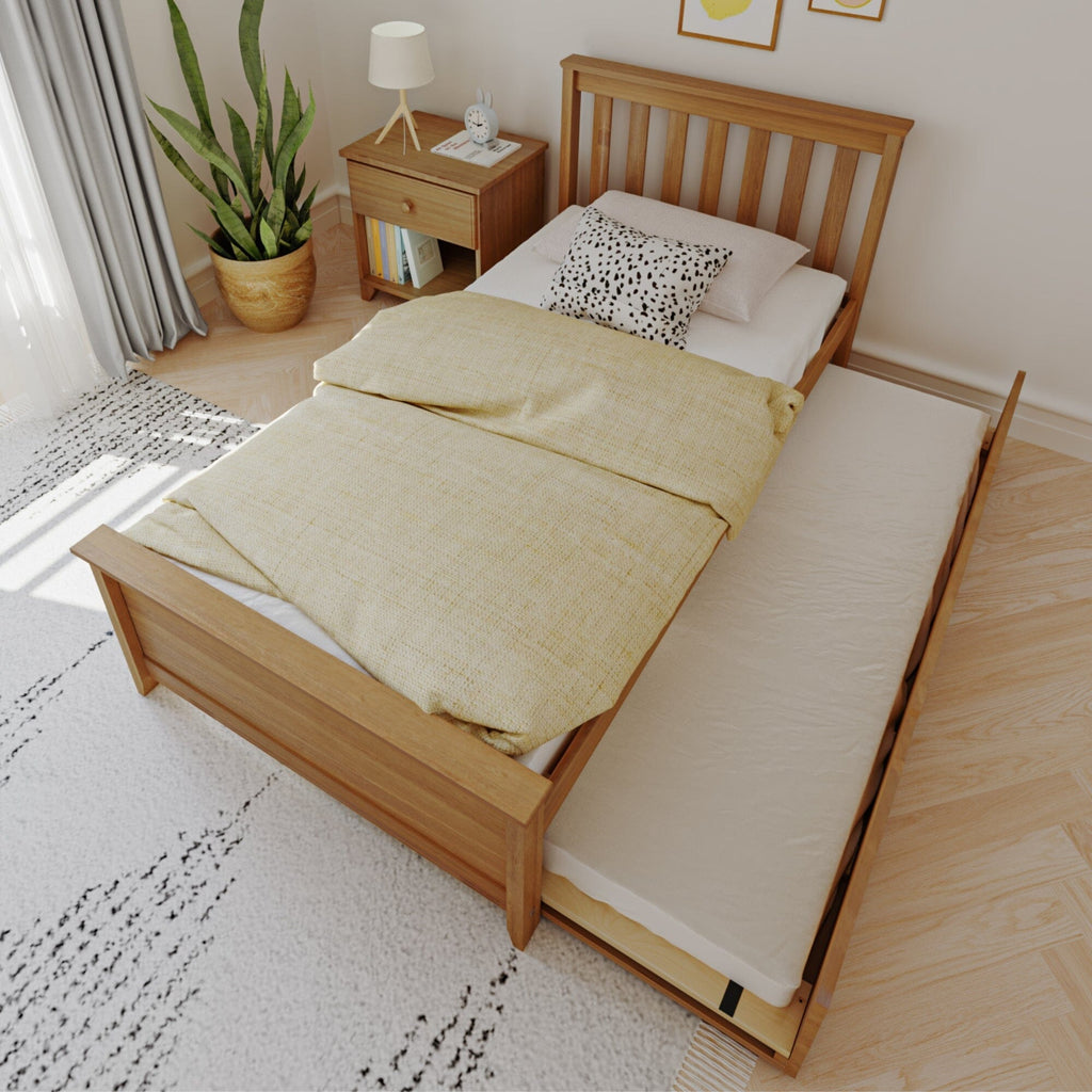 Twin Slatted Bed With Trundle
