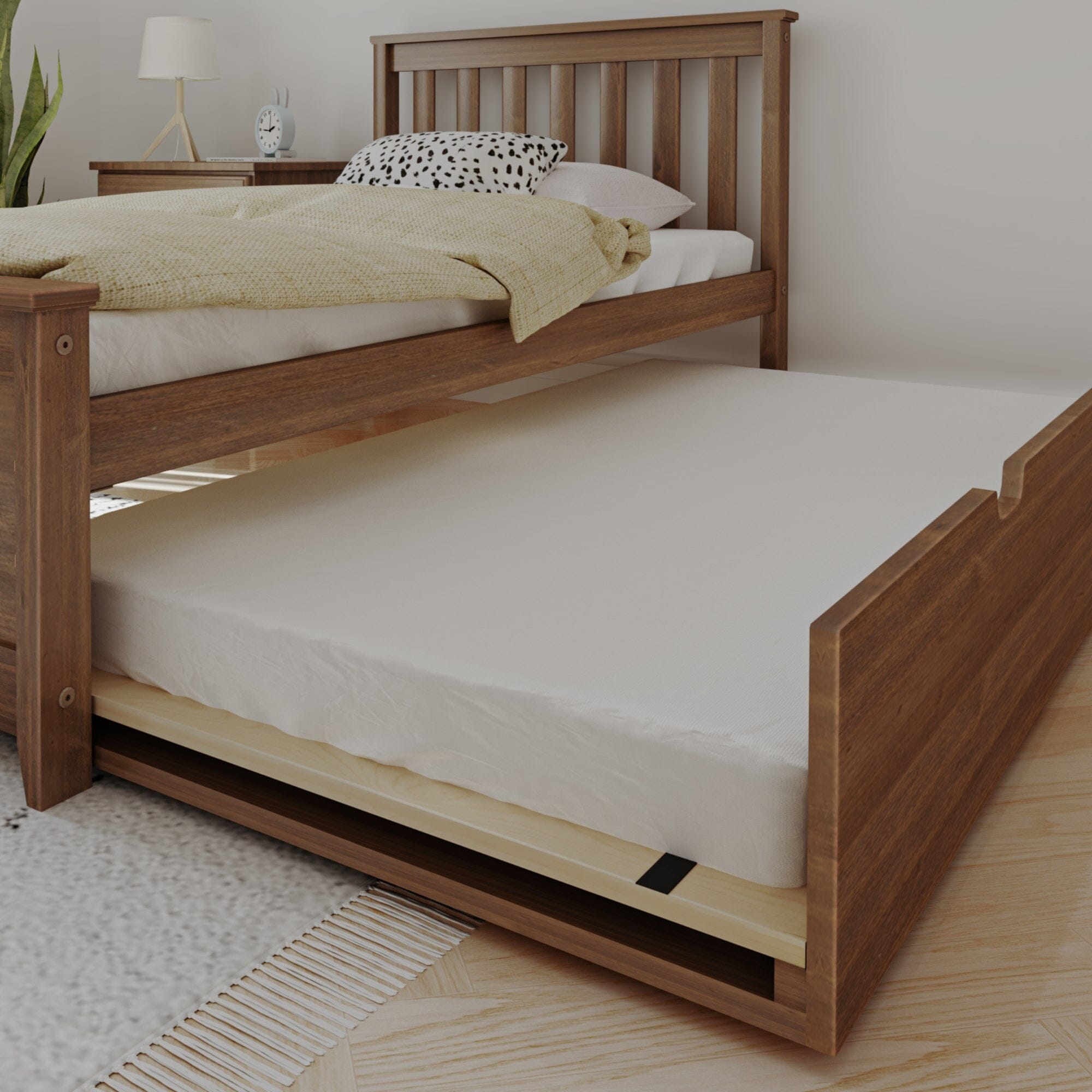 Twin Slatted Bed With Trundle