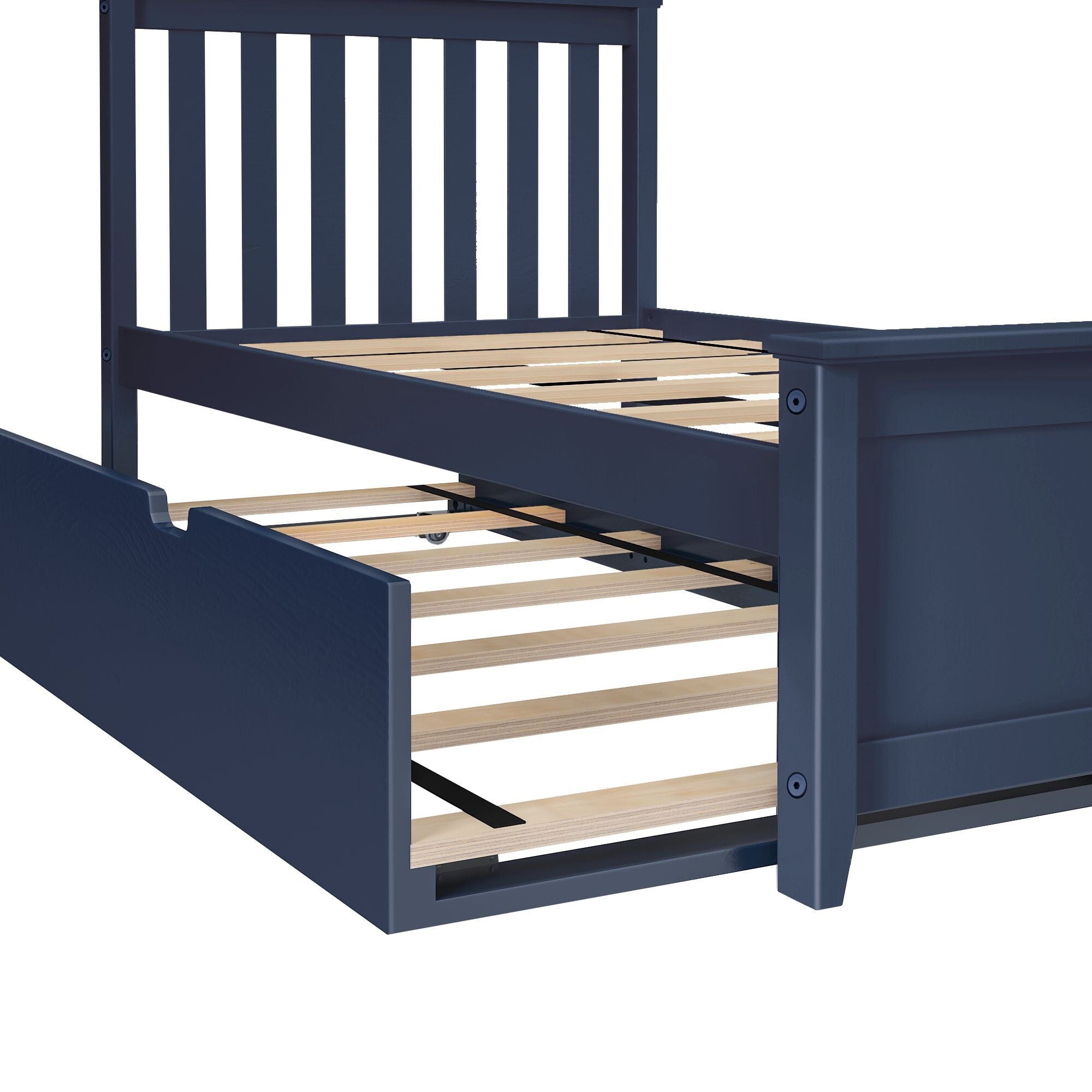 Twin Slatted Bed With Trundle
