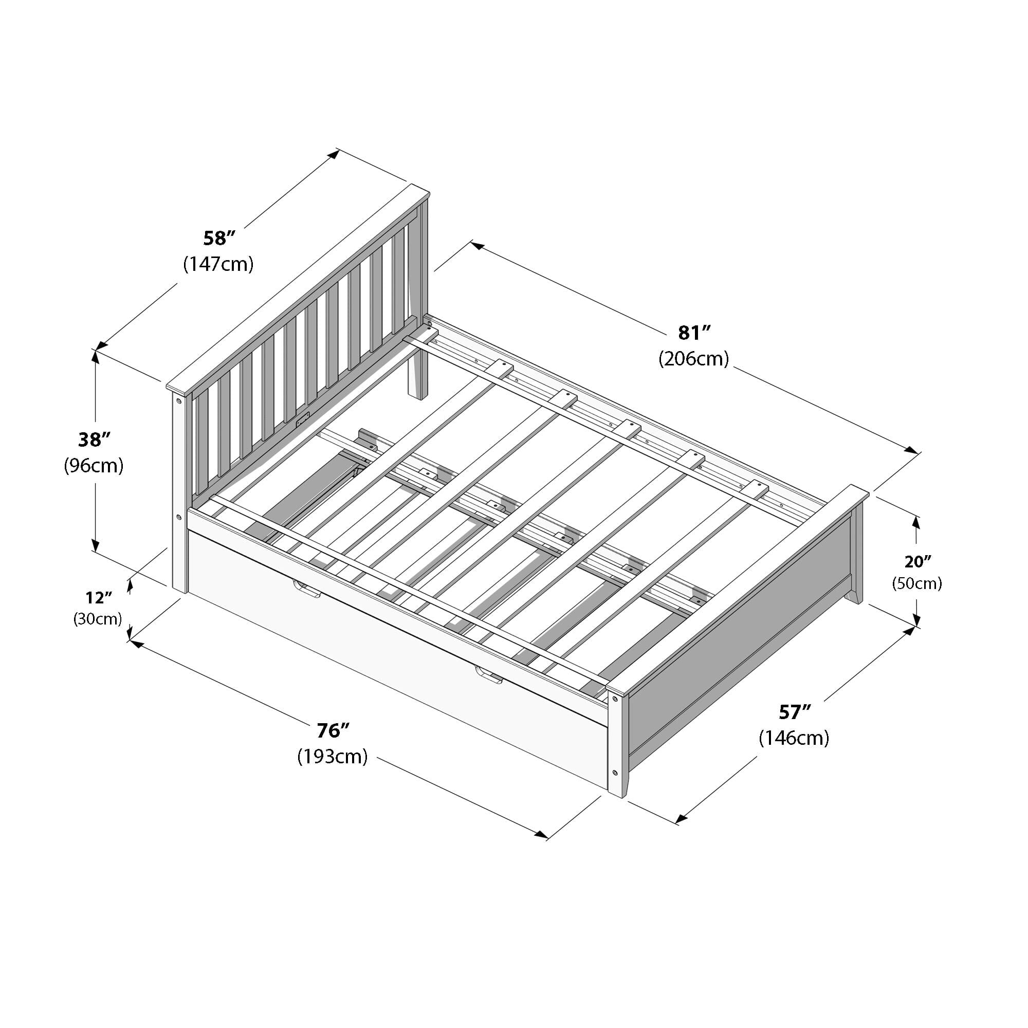 Full Slatted Bed With Trundle