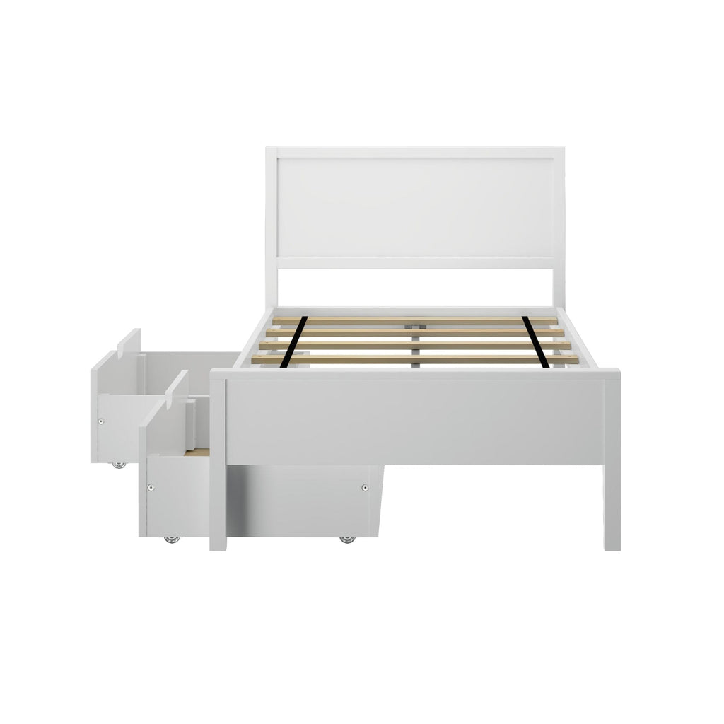 Twin Panel Bed With Storage Drawers