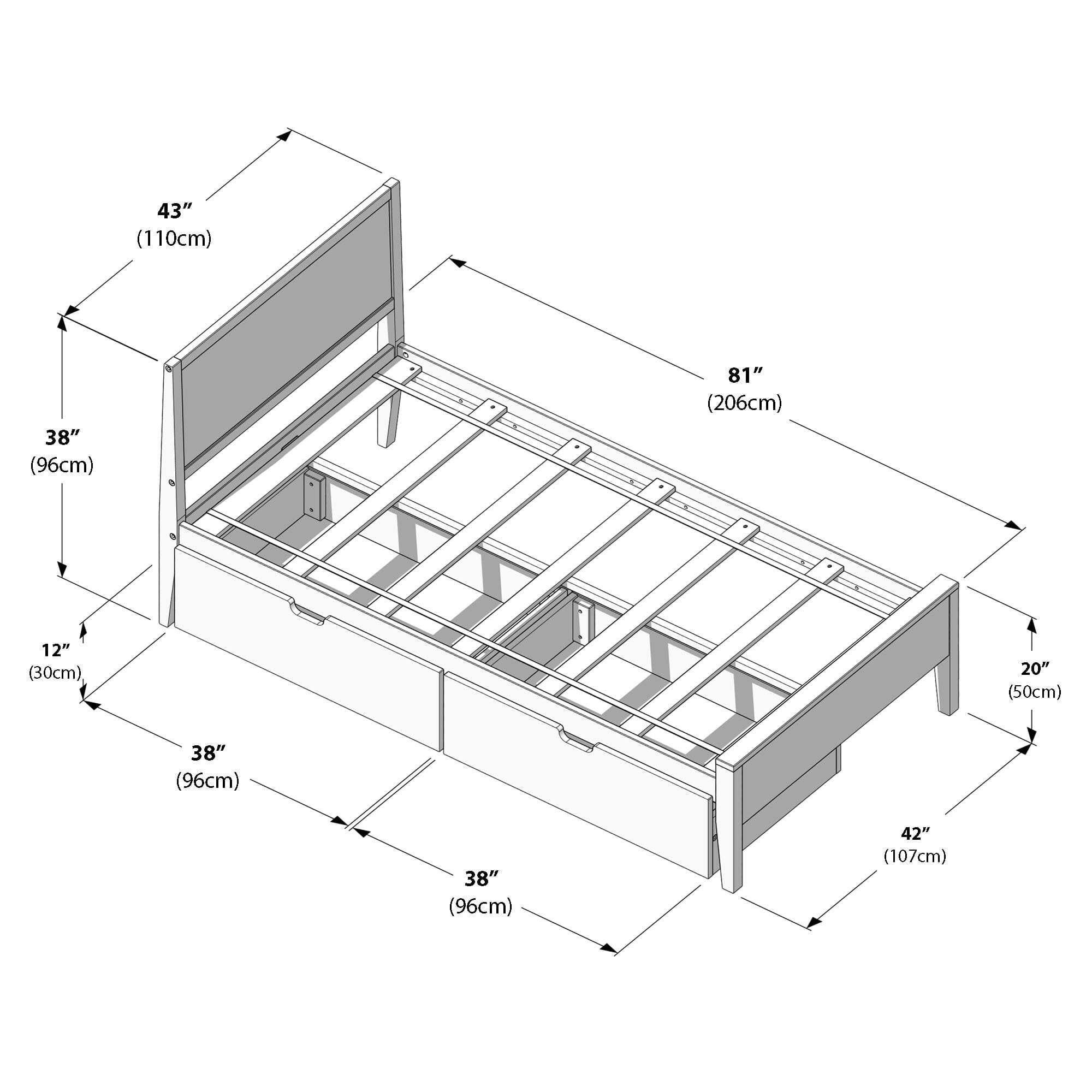 Twin Panel Bed With Storage Drawers