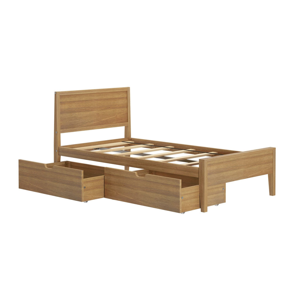 Twin Panel Bed With Storage Drawers