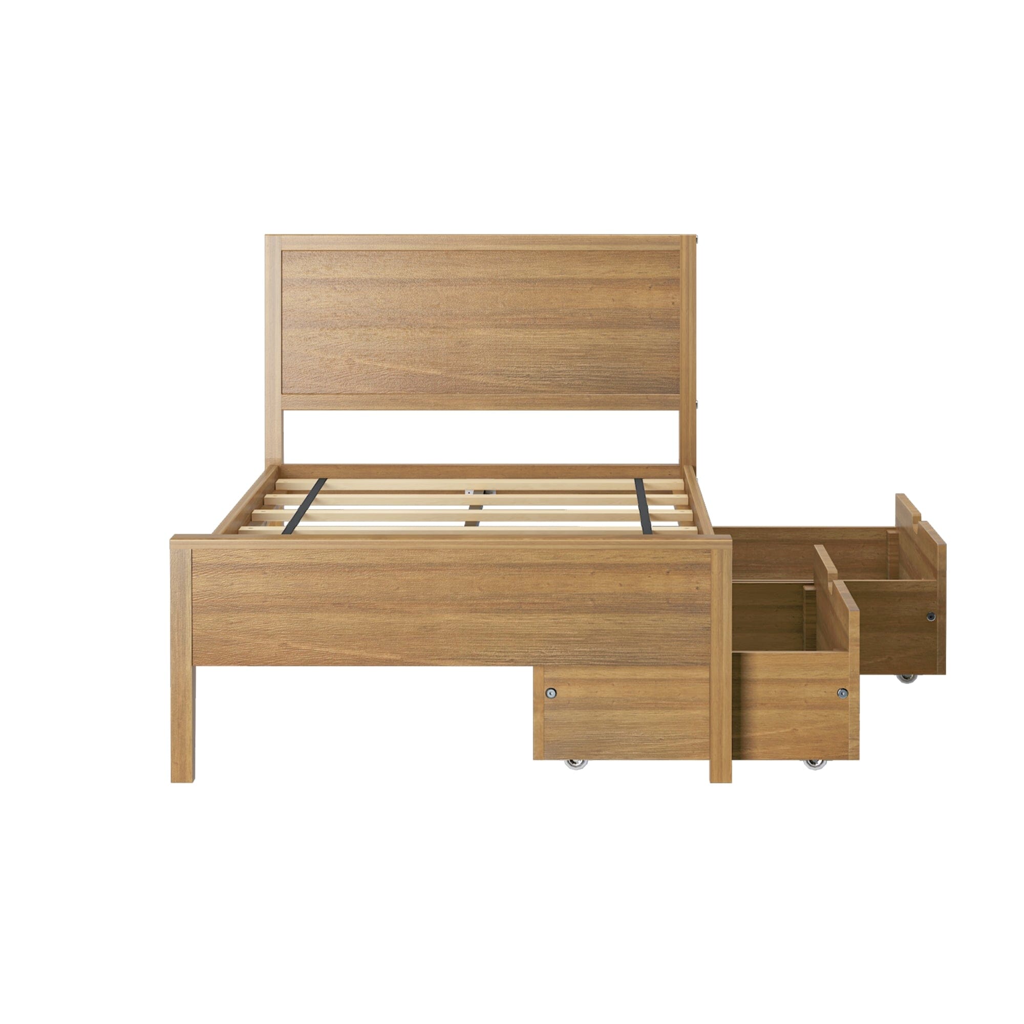 Twin Panel Bed With Storage Drawers