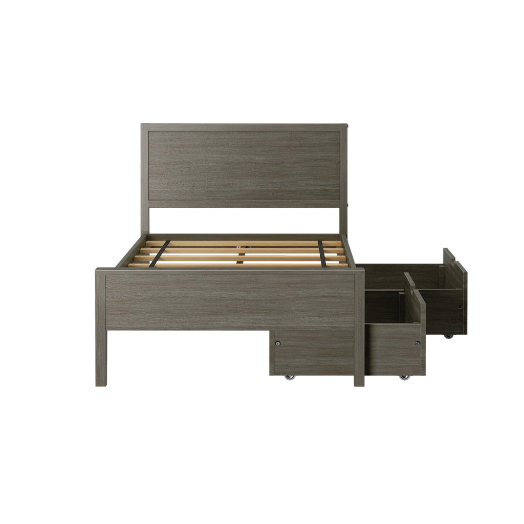 Twin Panel Bed With Storage Drawers