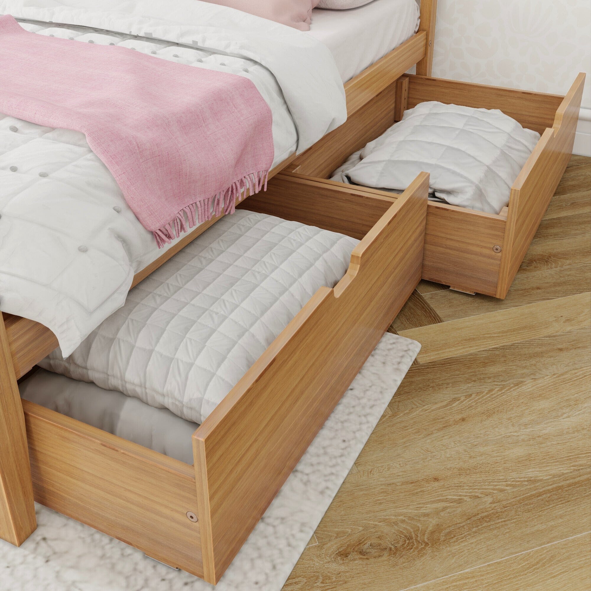Full Panel Bed With Storage Drawers