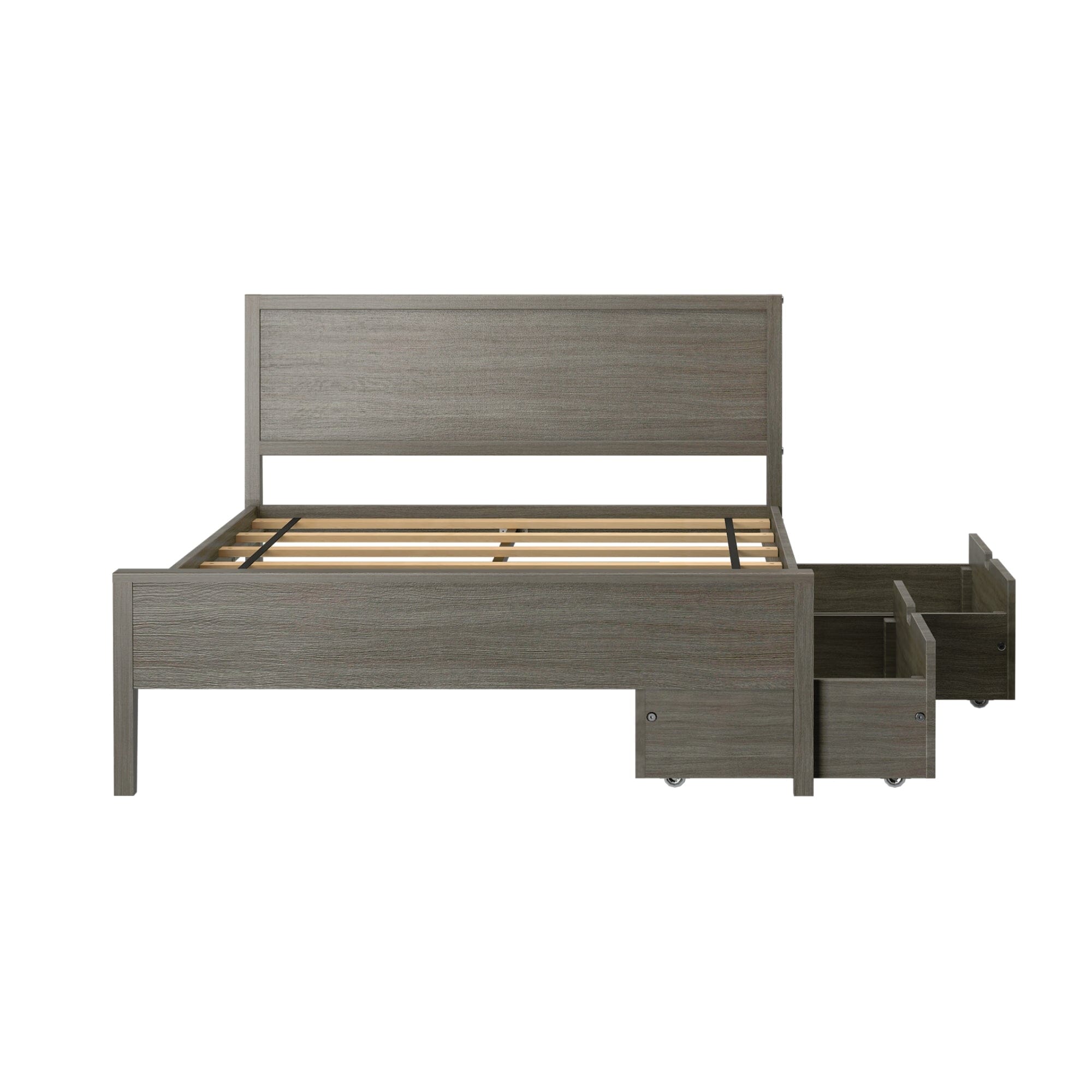 Full Panel Bed With Storage Drawers