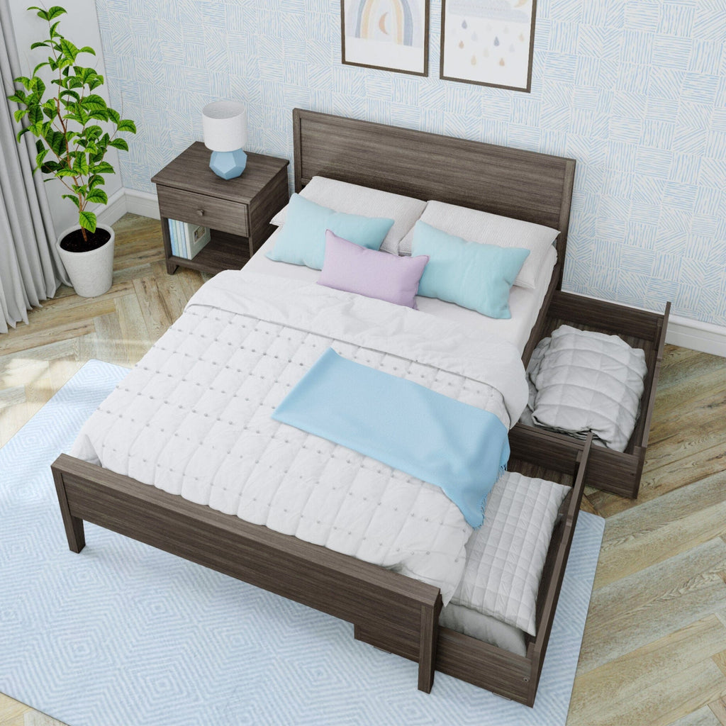 Full Panel Bed With Storage Drawers
