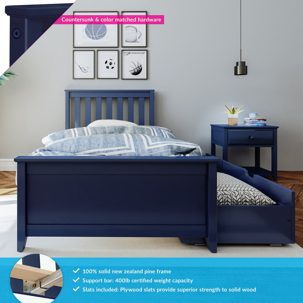 Twin Slatted Bed With Storage Drawers