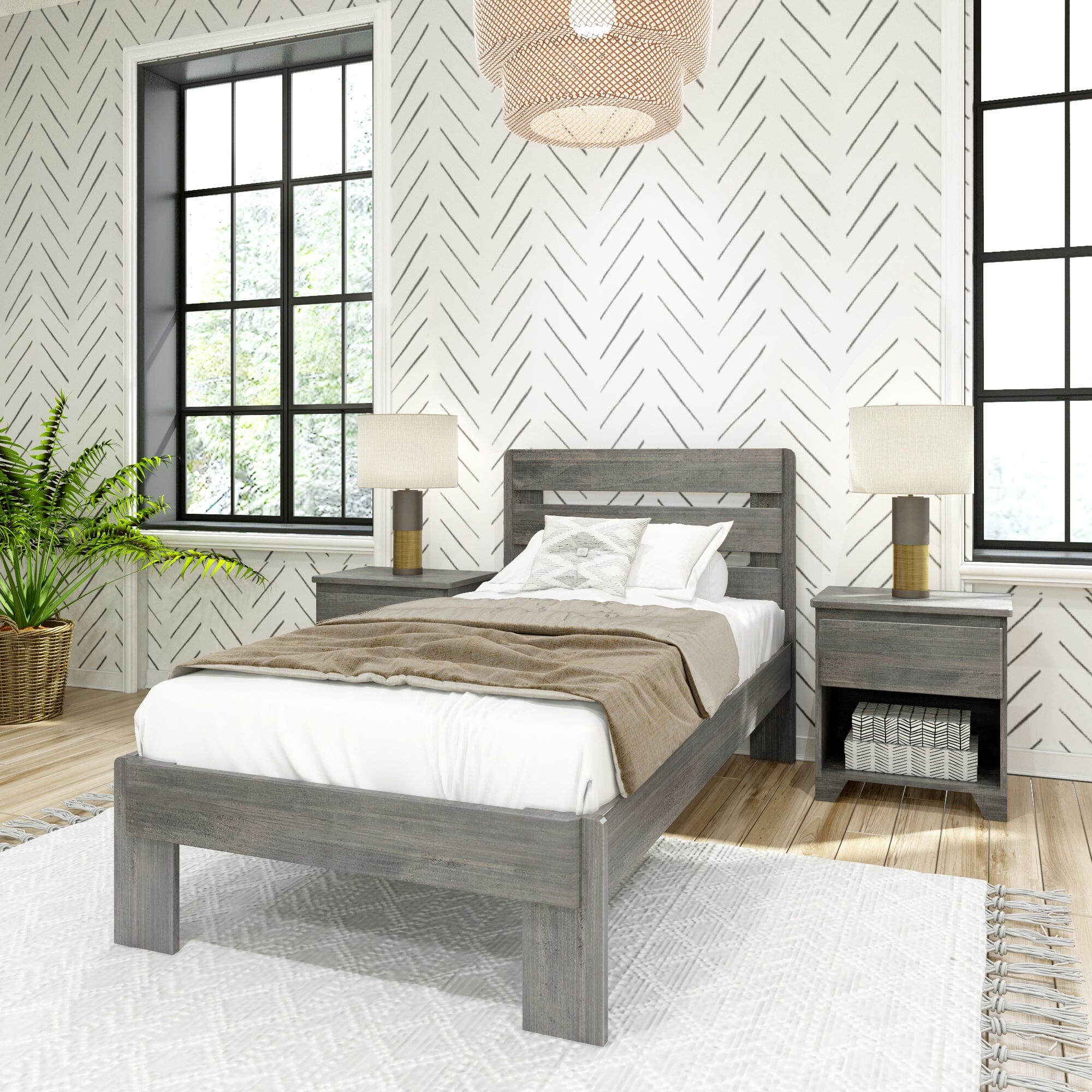 Modern Farmhouse Twin Plank Bed