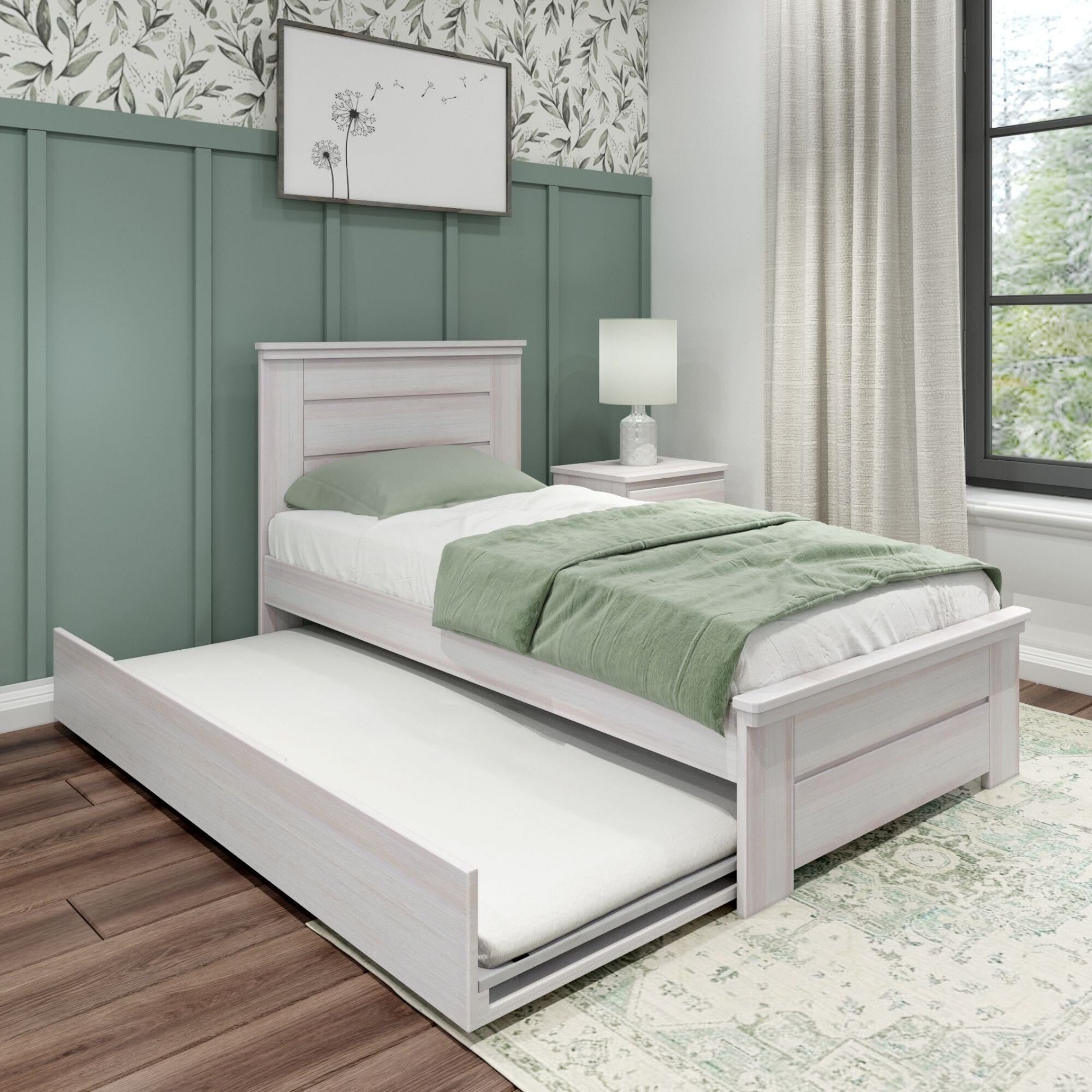 Modern Farmhouse Twin Panel Bed With Trundle
