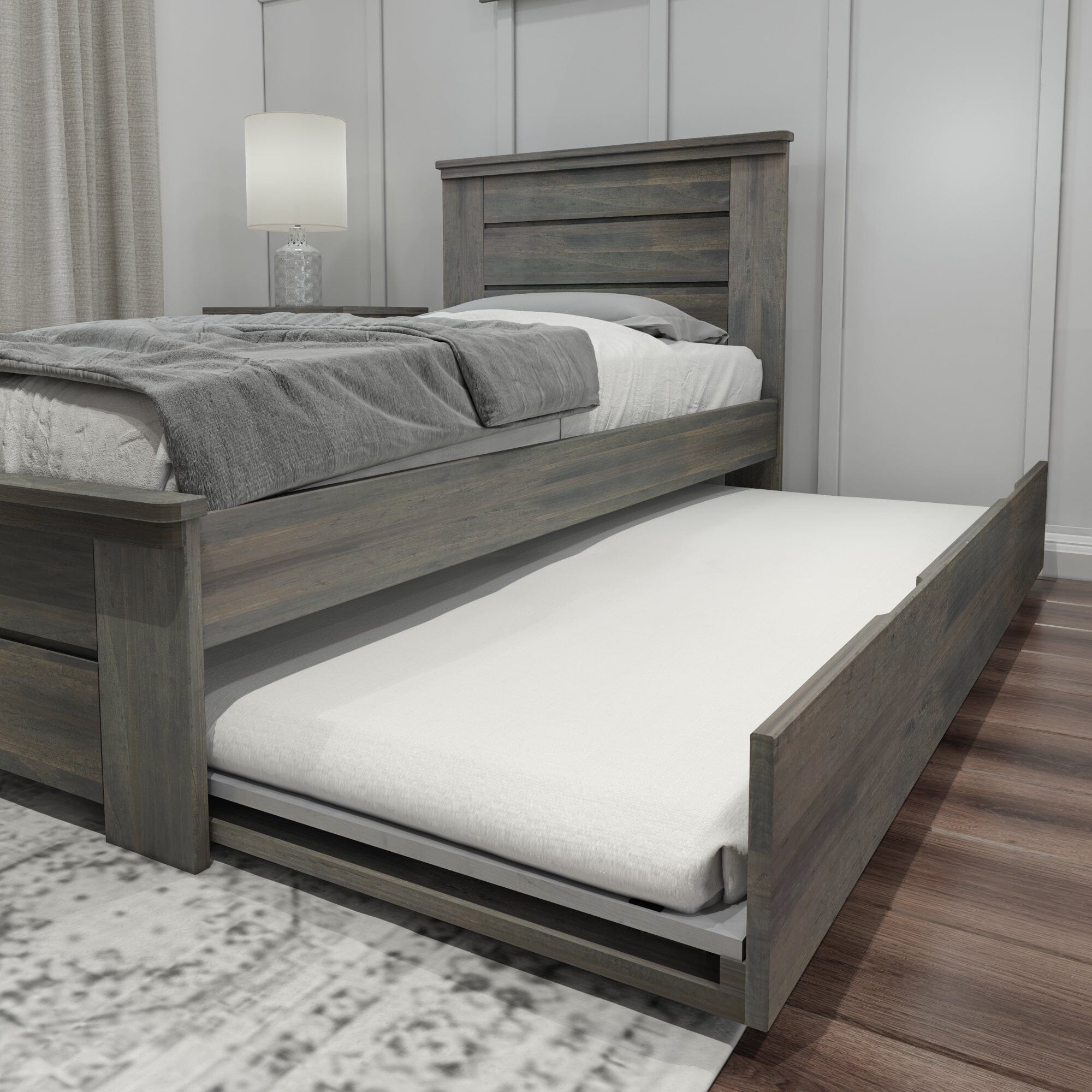 Modern Farmhouse Twin Panel Bed With Trundle