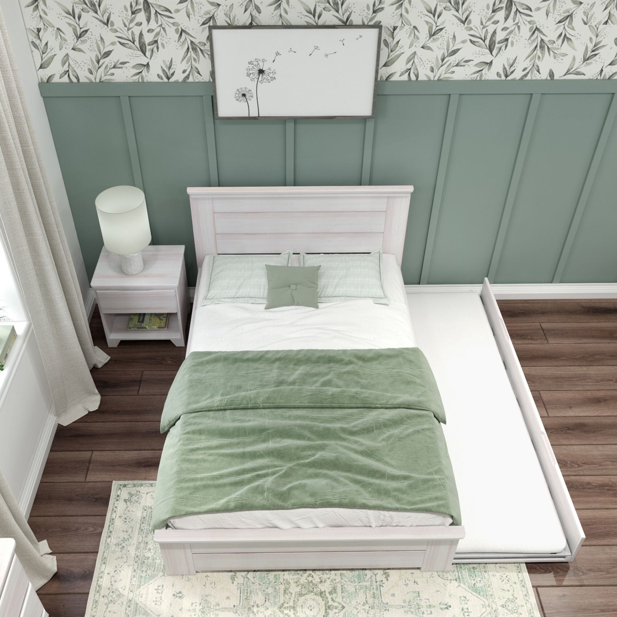 Modern Farmhouse Full Panel Bed With Trundle
