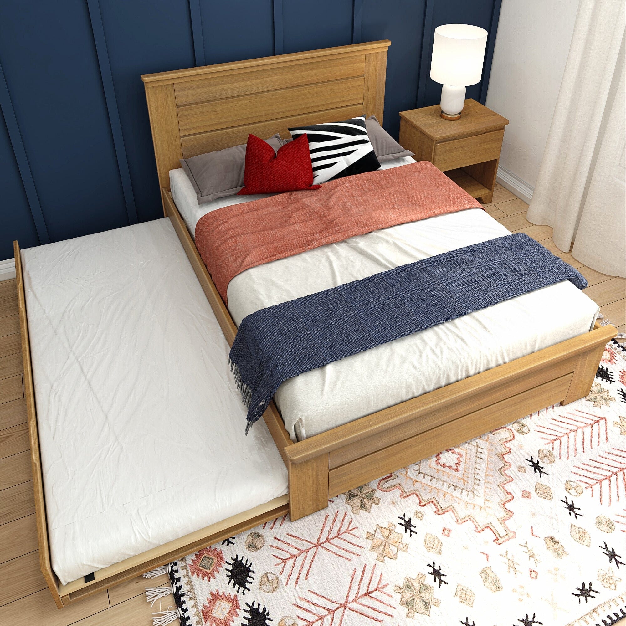 Modern Farmhouse Full Panel Bed With Trundle