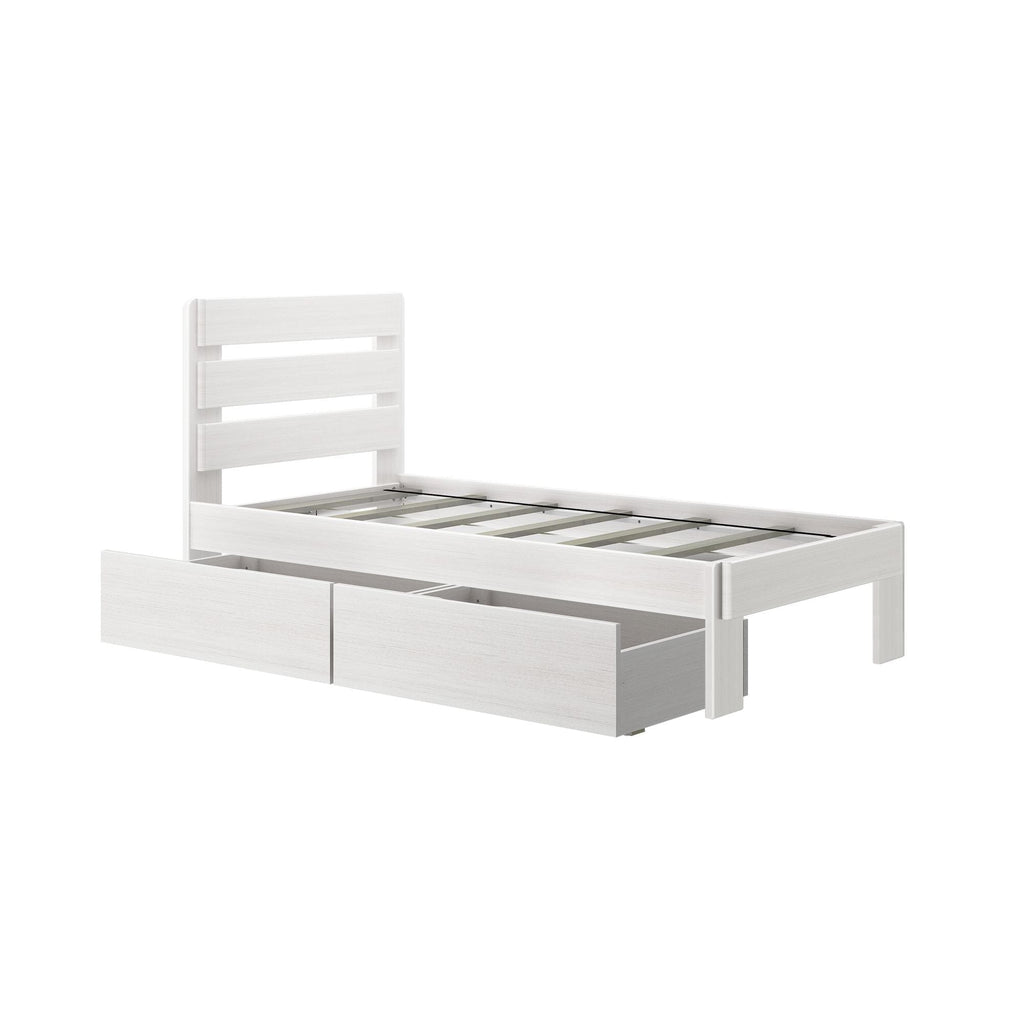 Modern Farmhouse Twin Plank Bed With Storage Drawers