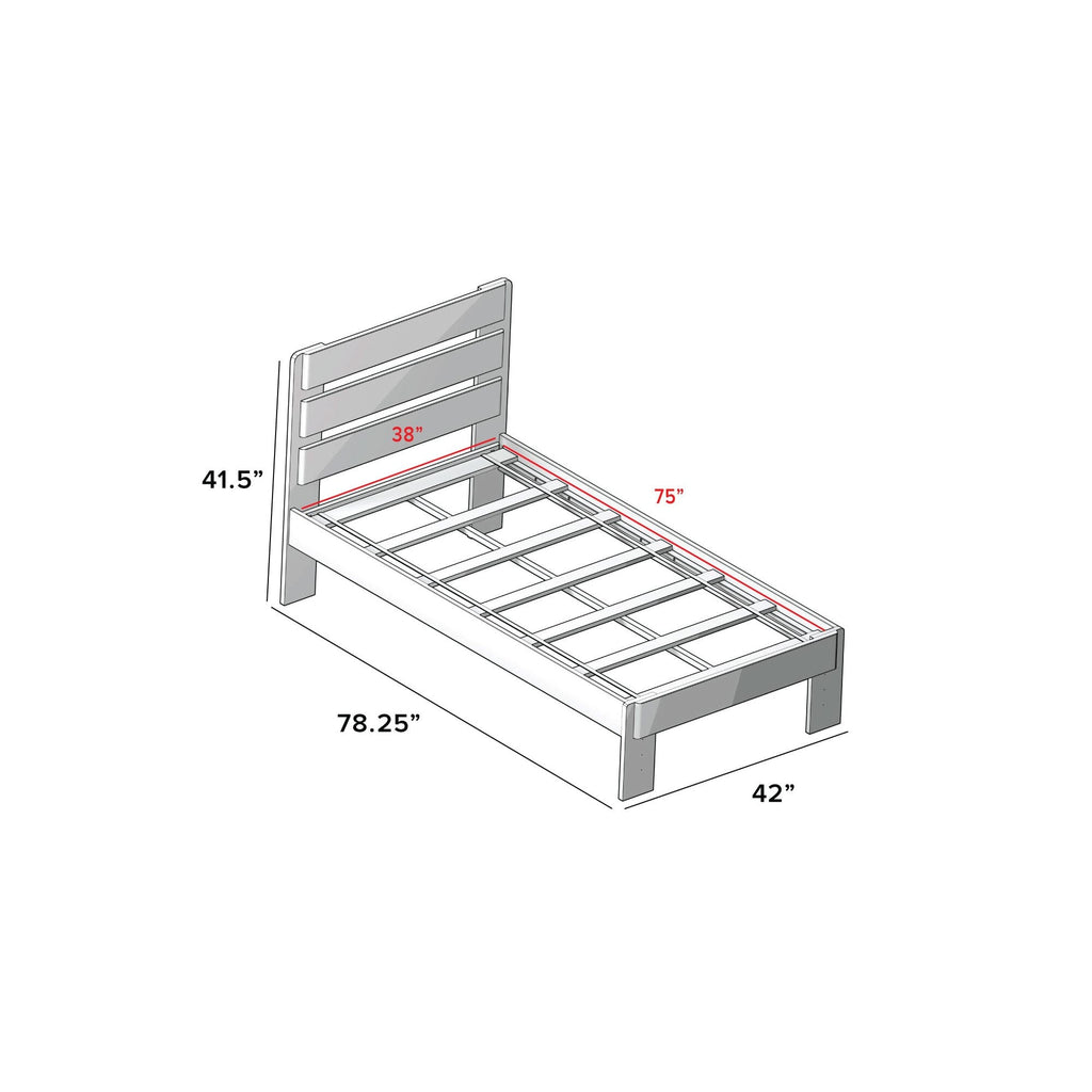 Modern Farmhouse Twin Plank Bed With Storage Drawers