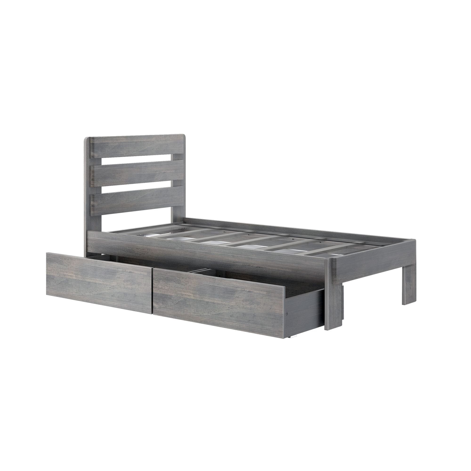Modern Farmhouse Twin Plank Bed With Storage Drawers