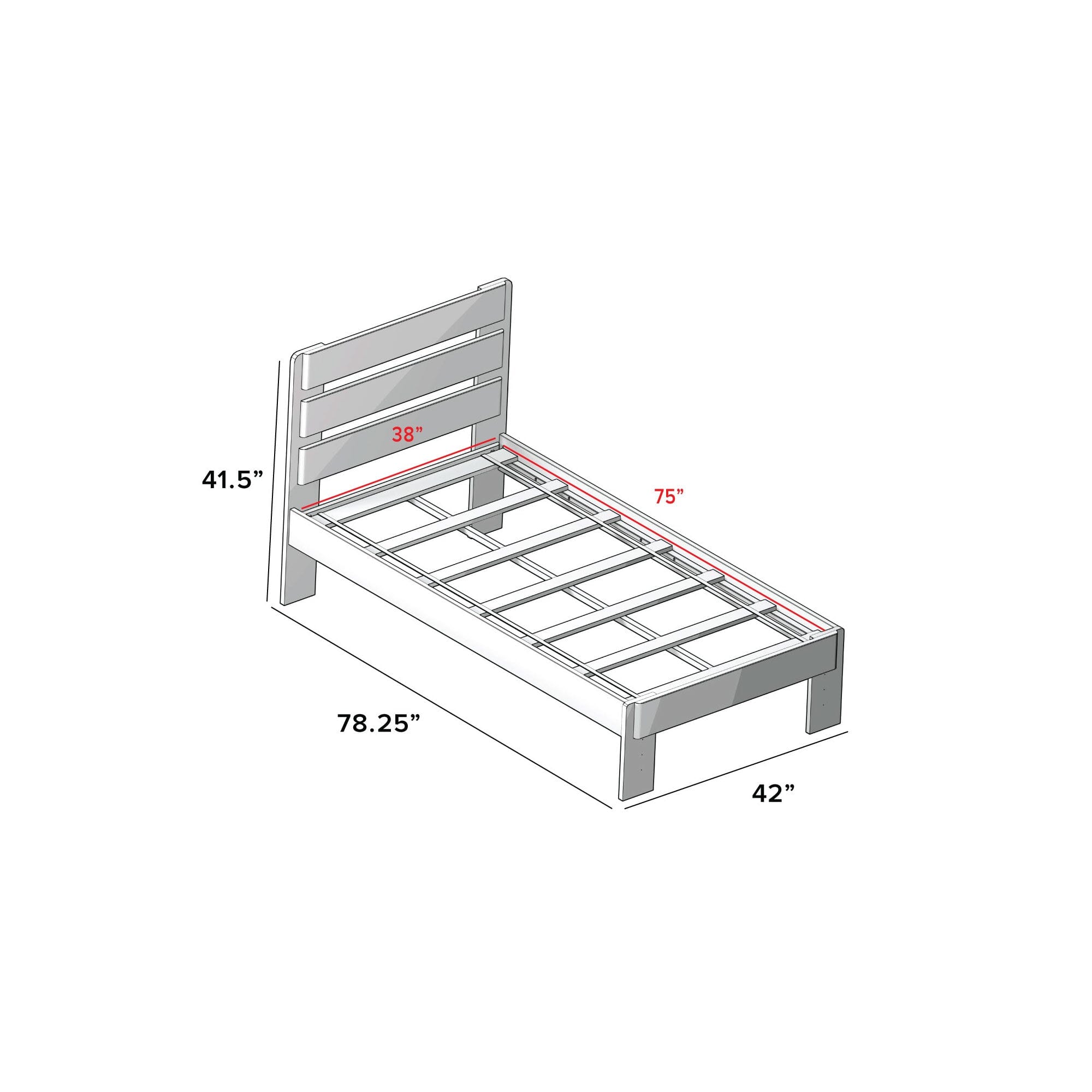 Modern Farmhouse Twin Plank Bed With Storage Drawers
