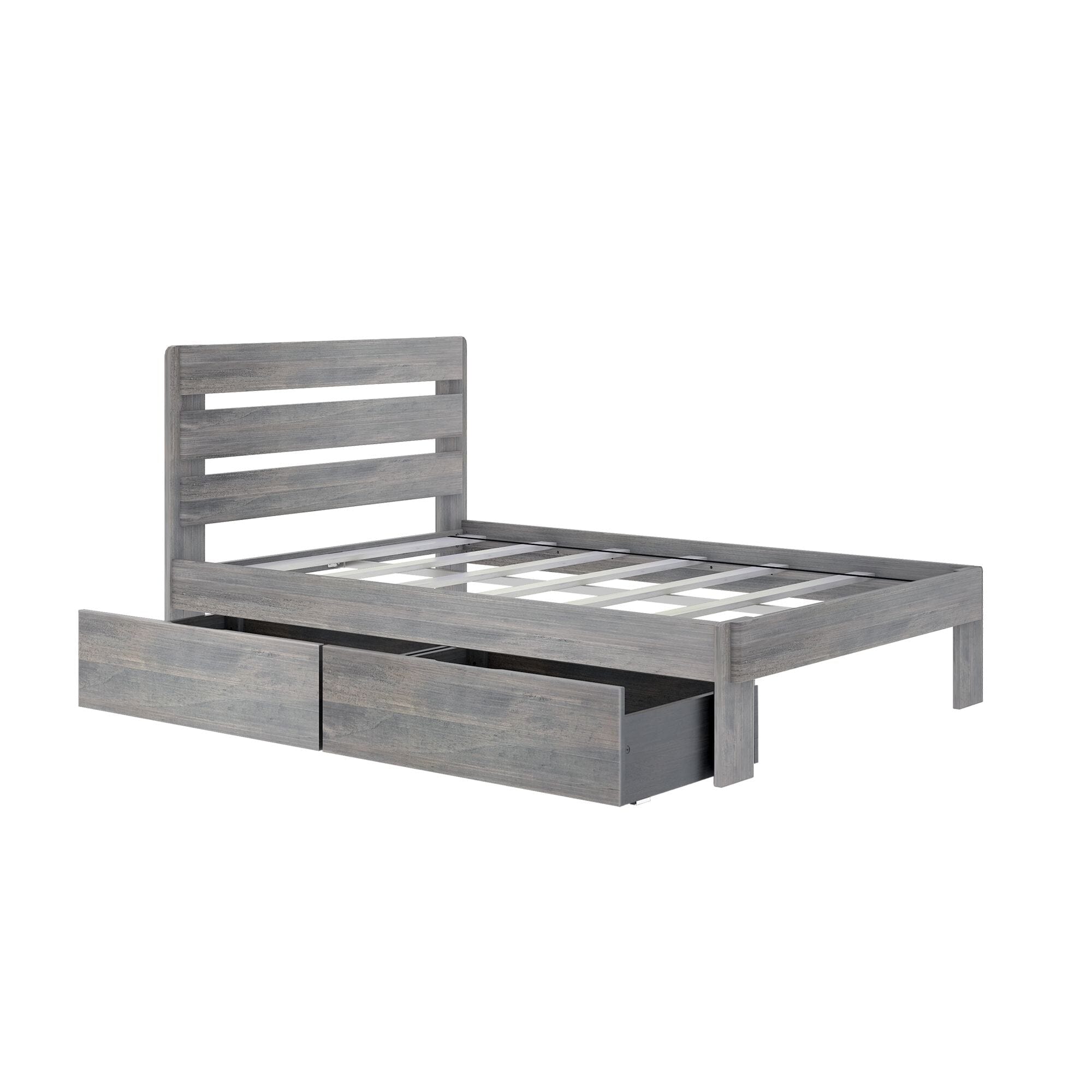 Modern Farmhouse Full Plank Bed With Storage Drawers