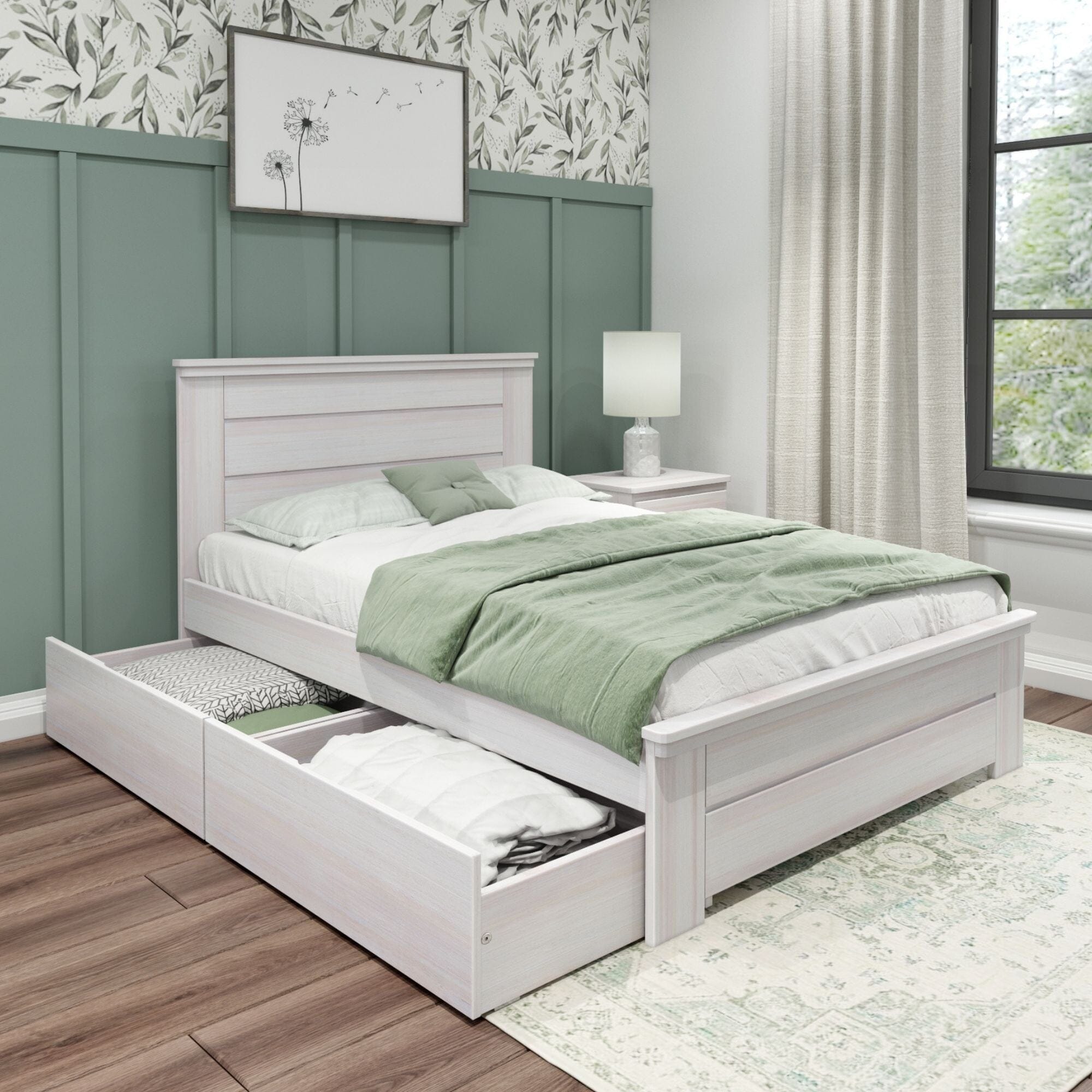 Modern Farmhouse Full Panel Bed With Storage Drawers