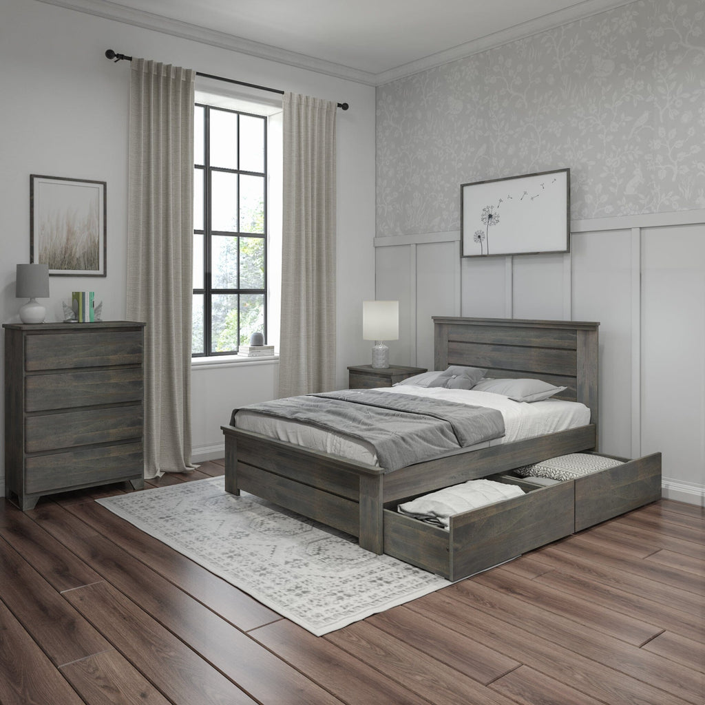 Modern Farmhouse Full Panel Bed With Storage Drawers