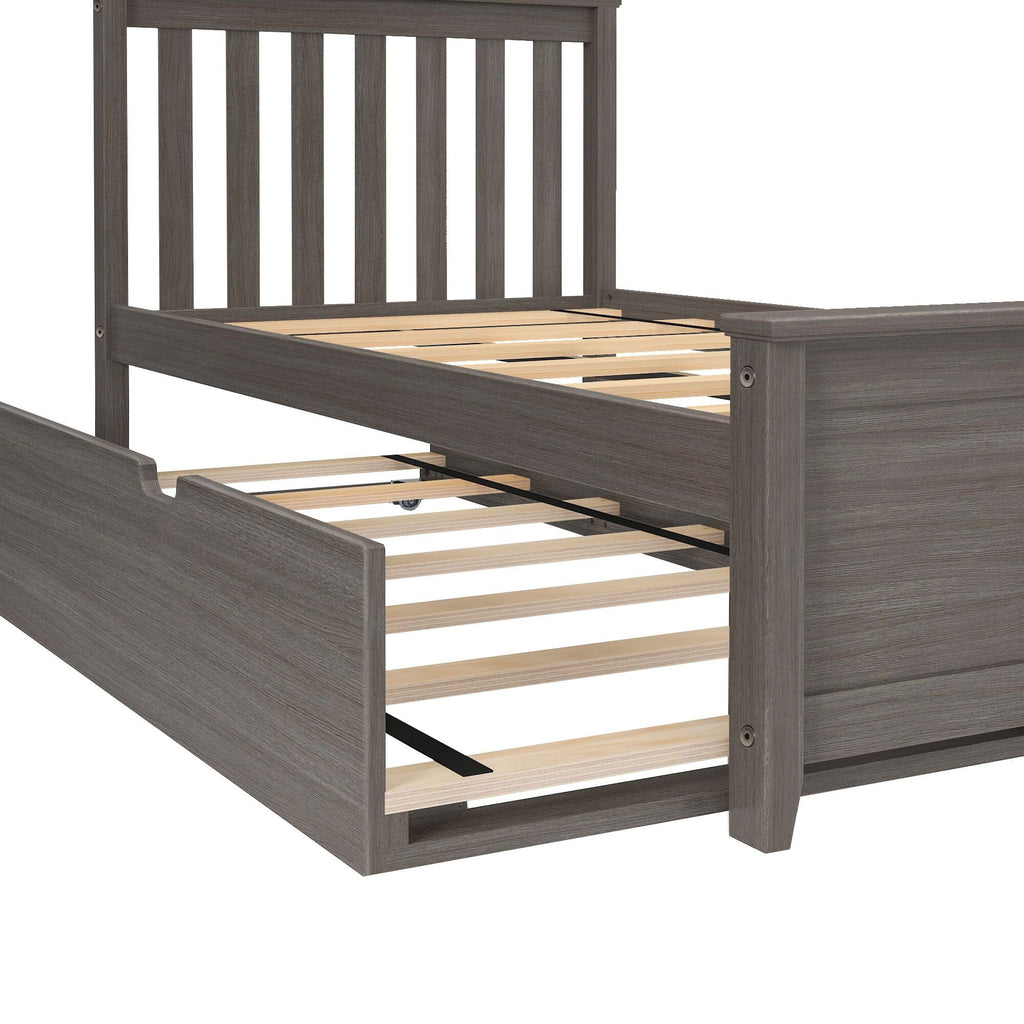 Twin Slatted Bed With Trundle