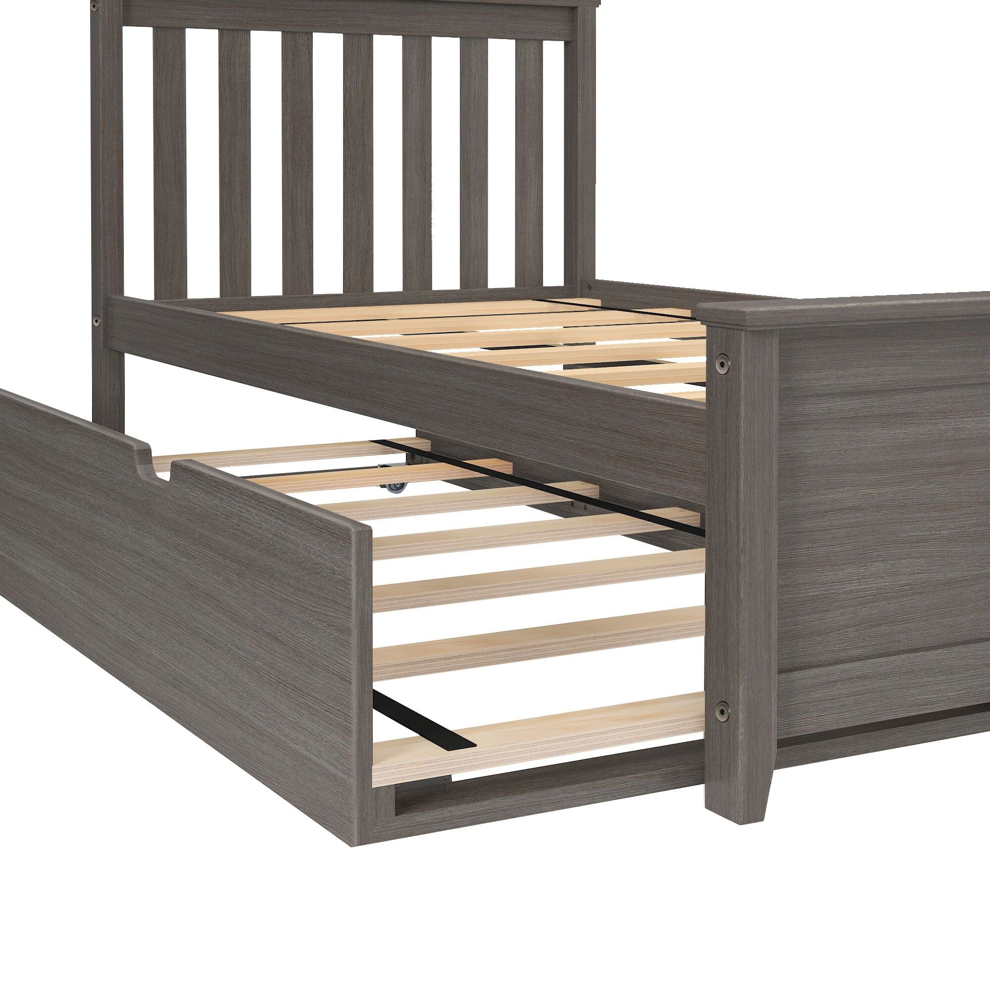 Twin Slatted Bed With Trundle
